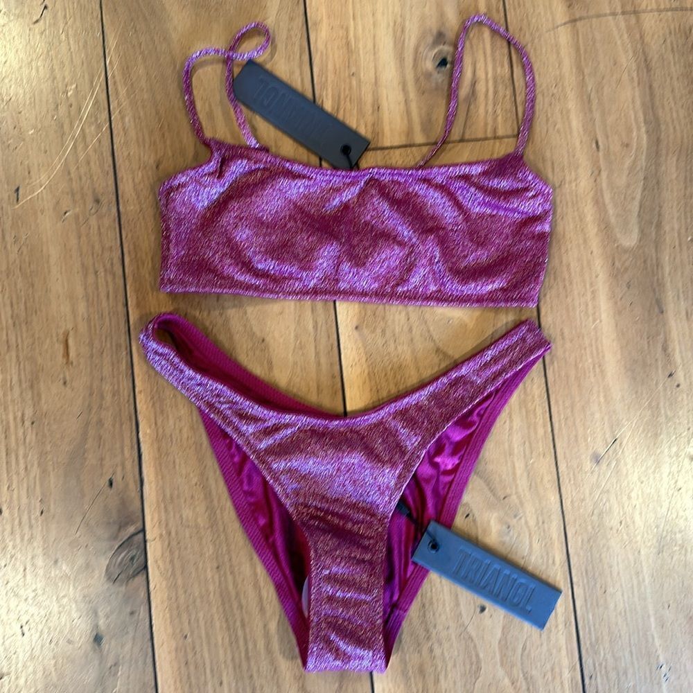 TRIANGL MICA - CHEEKY GRAPE SPARKLE SET NO BAG NEW WITH TAGS - Picture 2 of 7
